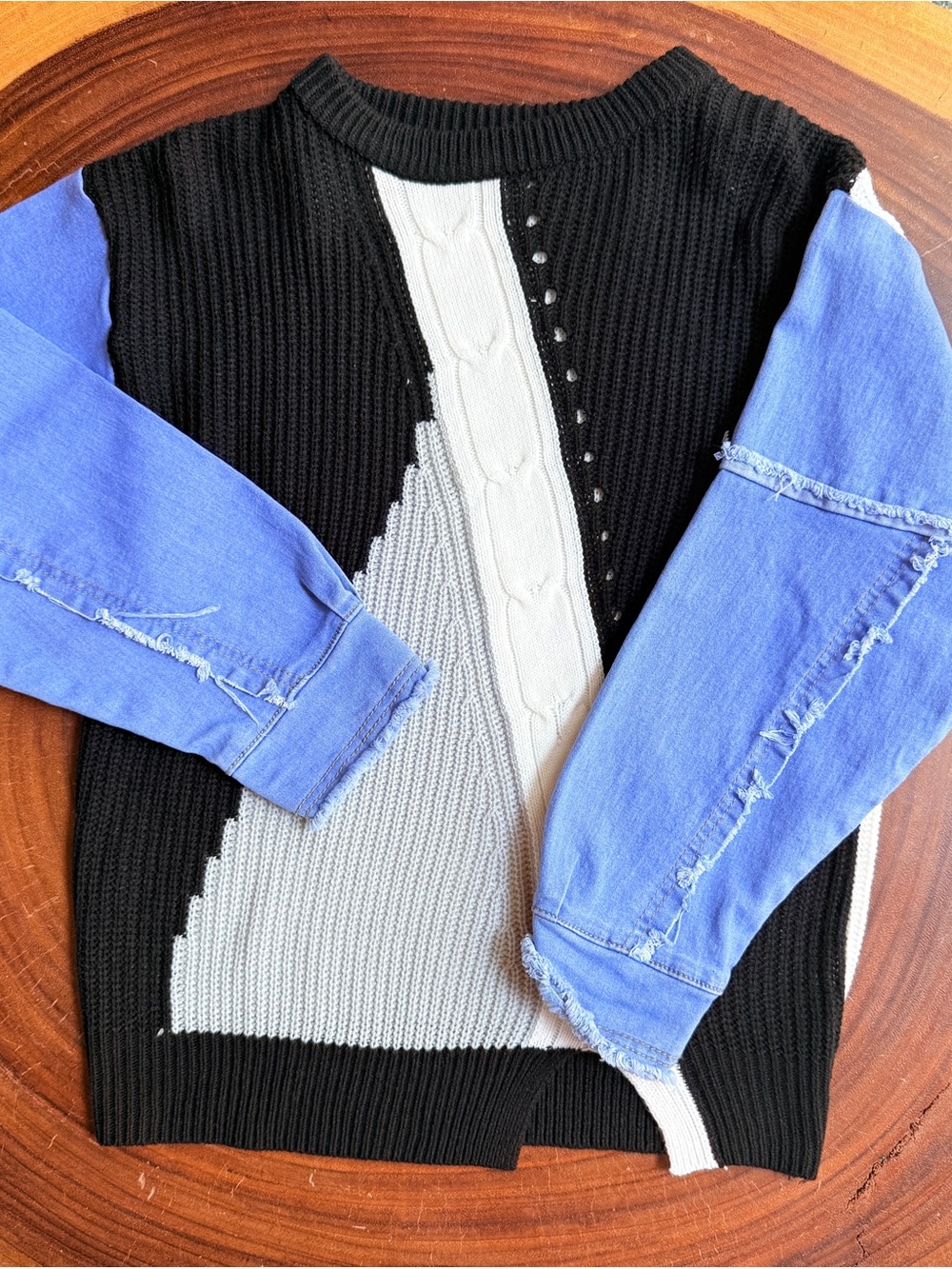 Colorblock Black & Blue Women’s Sweater